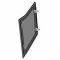 Black rectangular cab panel with two silver mounting brackets on the right side.