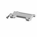 Gray rectangular metal Autostop fairlead with rounded edges and attached black electrical connector.