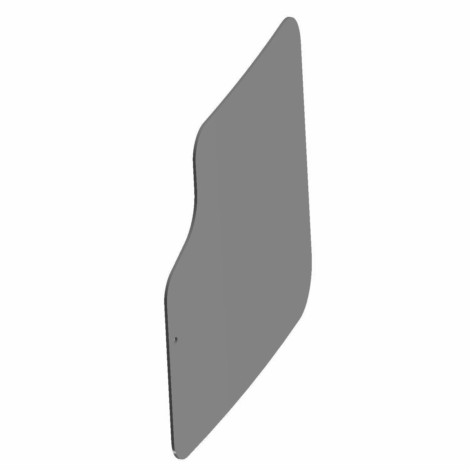 Gray tinted rectangular door glass window with curved top edge for Polaris UTV crew side.