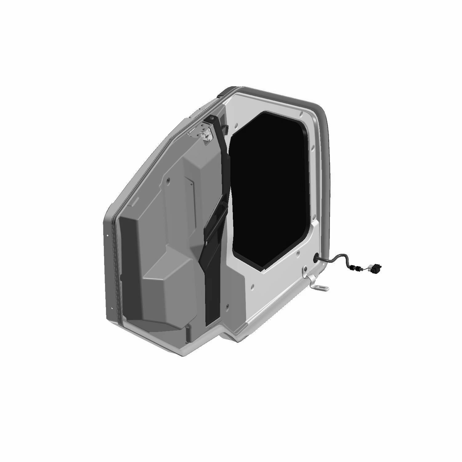 Gray off-road vehicle door with tinted window and black handle, designed for Polaris Ranger XP 1000.