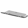 Gray plastic glovebox lower lid with molded edges and mounting points for Polaris UTV models.