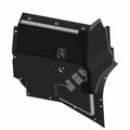 Black molded plastic rear left floor panel for Polaris Ranger XD 1500 UTV with mounting holes and reinforced edges.