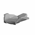 Gray molded plastic seat bun back with contoured edges and integrated support structure.