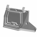 Gray molded plastic dash lid with angular design and integrated mounting brackets.