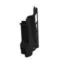 Black rugged plastic left outer panel for Polaris cargo box with angular design and mounting points.