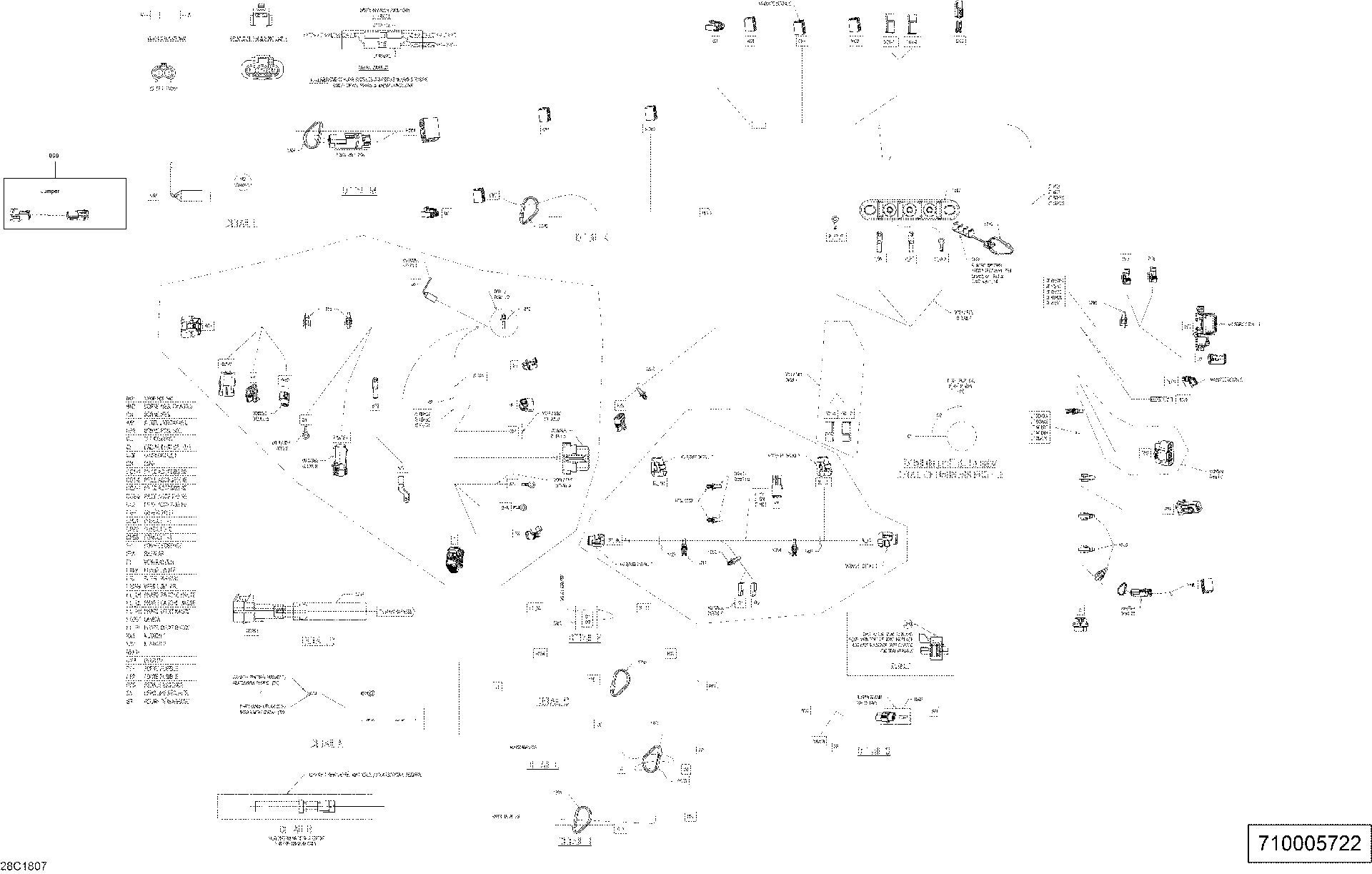An Image of a Genuine Can-Am Parts Schematic Diagram showing the schematic - MAIN HARNESS - 710005722 - DEFENDER NON MAX