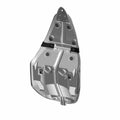Silver metallic one-piece motorcycle seat base with mounting holes and structural reinforcements.