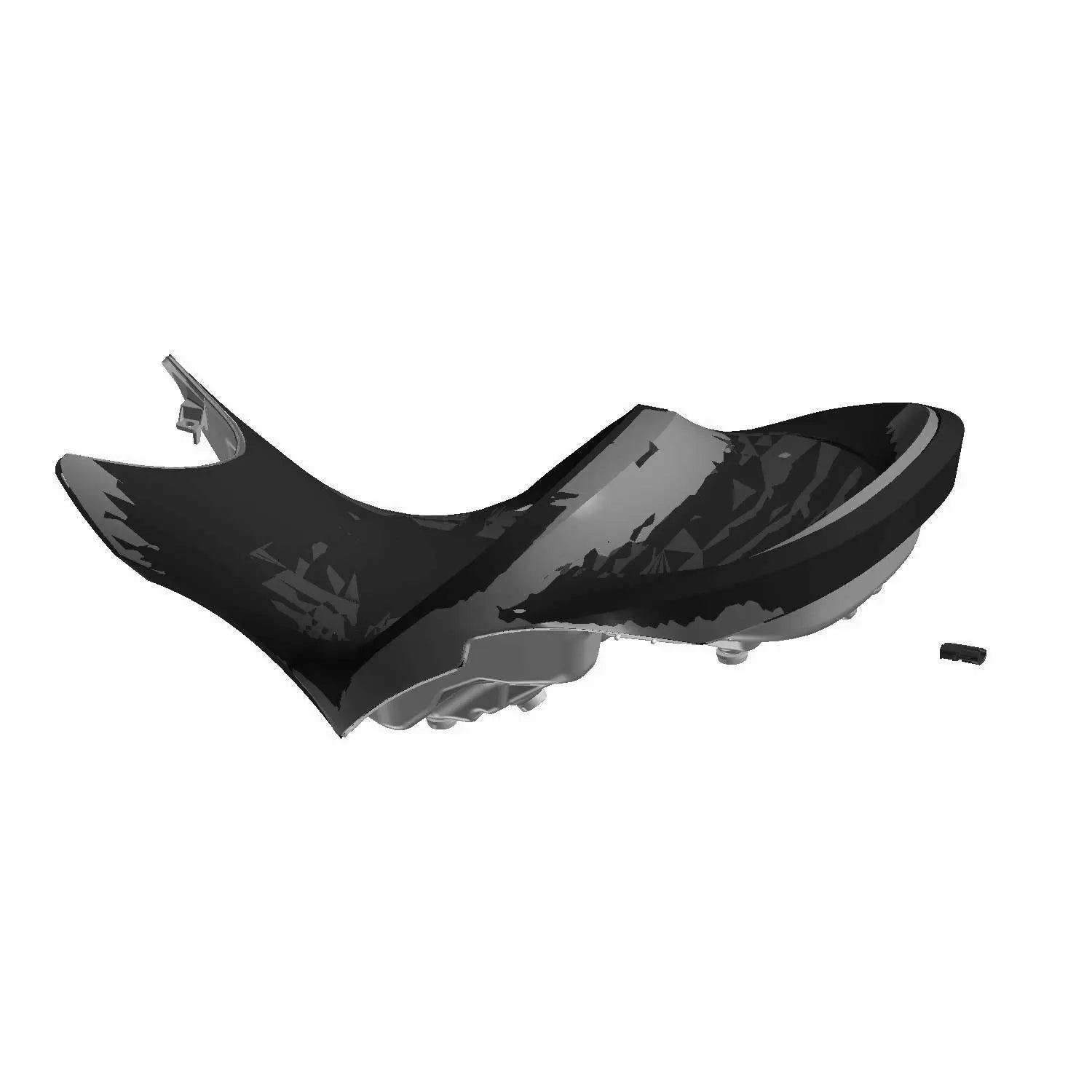 Black contoured heated motorcycle seat designed for Victory Vision models with smooth glossy finish and mounting hardware.