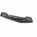 Black contoured plastic motorcycle trunk backrest pad with mounting holes and angular edges.