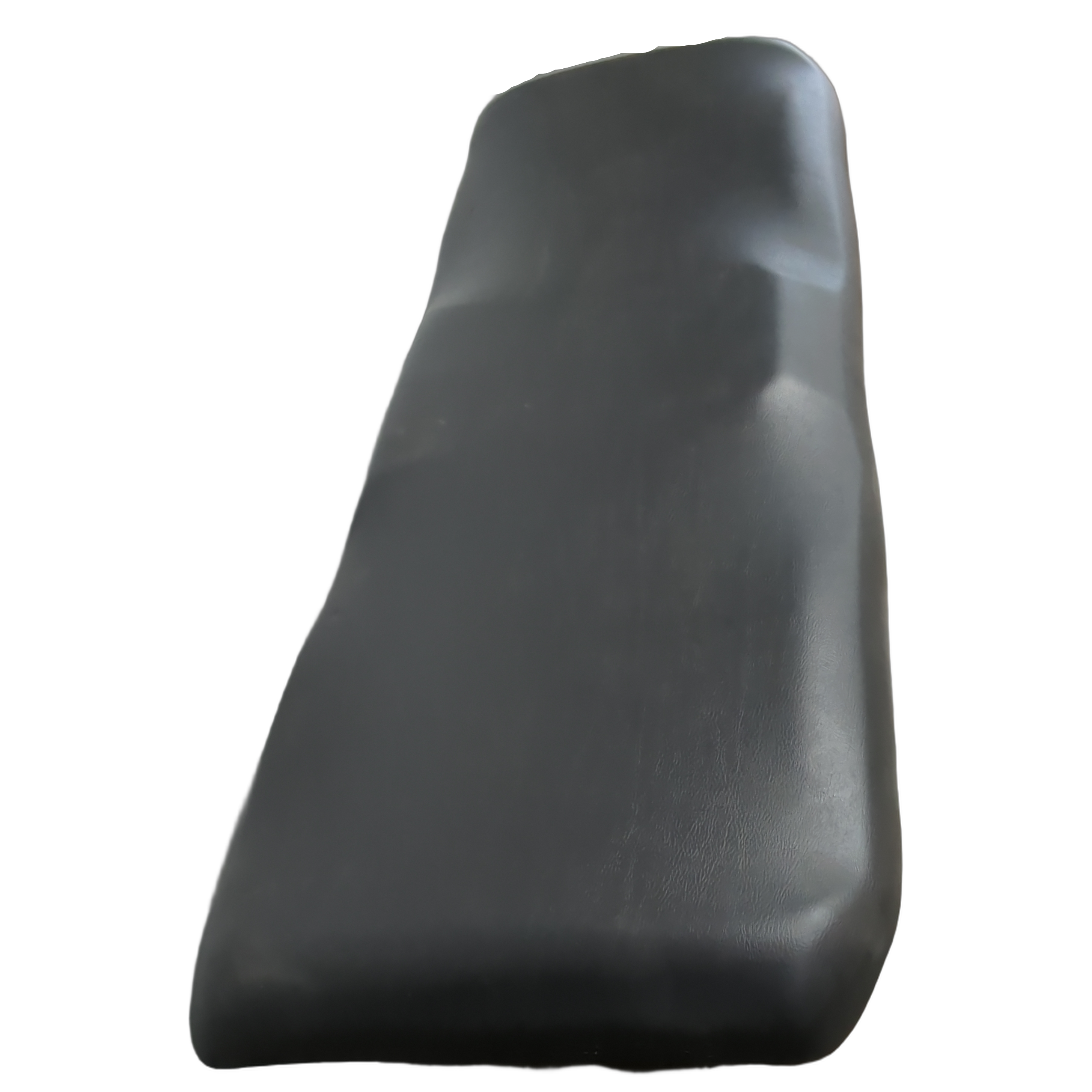 Black contoured seat bottom cushion with smooth vinyl upholstery designed for Polaris UTV models.
