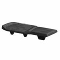Black molded plastic seat back with textured grip surface and integrated mounting tabs, designed for Polaris UTV.