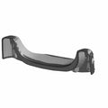 Black and dark grey contoured upper trunk backrest with smooth padded surface and sturdy side mounts.