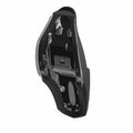 Black extended reach motorcycle seat with vinyl cover and contoured ergonomic design.