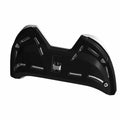 Black molded front seat bottom for Polaris UTV with contoured edges and integrated mounting points.