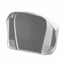 Black molded seat bottom cover with smooth, contoured edges and integrated side panels.