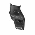 Black molded vinyl motorcycle seat cover with textured grip pattern and mounting holes.