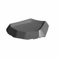 Black angular plastic headrest cushion with contoured seating surface and smooth finish.