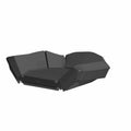 Black molded plastic seat back designed for Polaris off-road vehicles, angular design with textured surface.