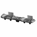Black molded plastic seat back panel with contoured support sections and integrated mounting tabs for Polaris UTV.