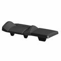 Black molded plastic seat back with contoured design and integrated mounting tabs.