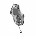 Heated upper motorcycle seat in black vinyl with contour shape and attached wiring harness.
