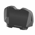 Black and dark gray durable plastic seat bottom cover with angular, contoured design for Polaris UTVs.