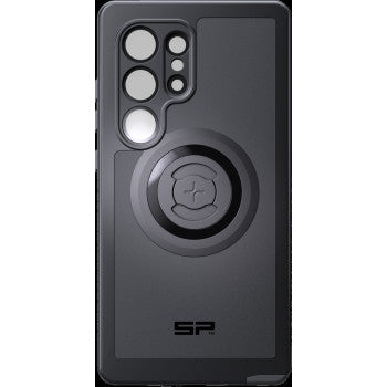 The Xtreme SPC+ Case S24 Ultra by Sp Connect is a black case with multiple camera cutouts and a circular MagSafe-compatible mount at the center, featuring the SP logo near the bottom.