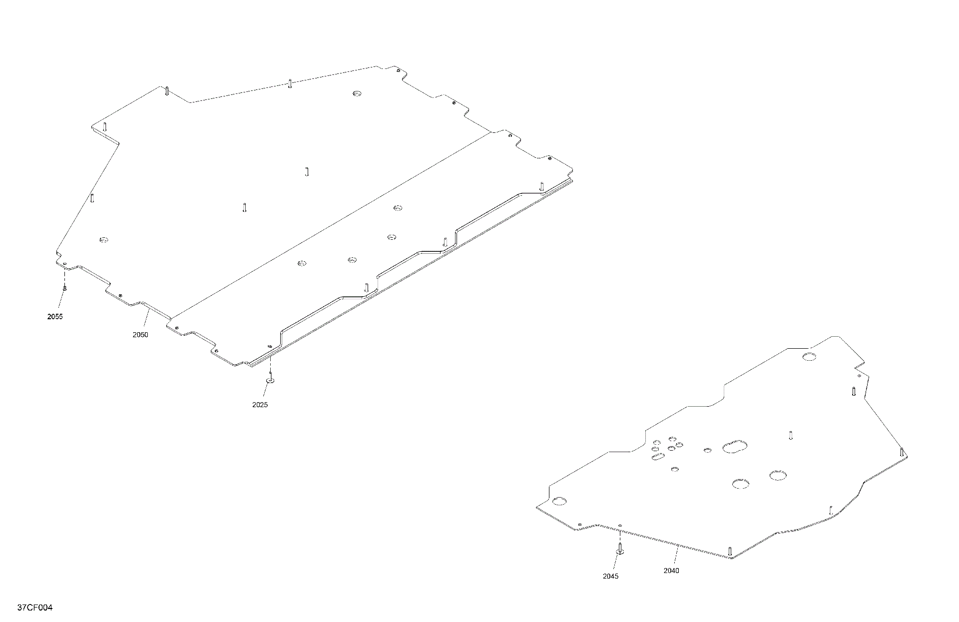 An Image of a Genuine Can-Am Parts Schematic Diagram showing the schematic - BODY - SKID PLATE
