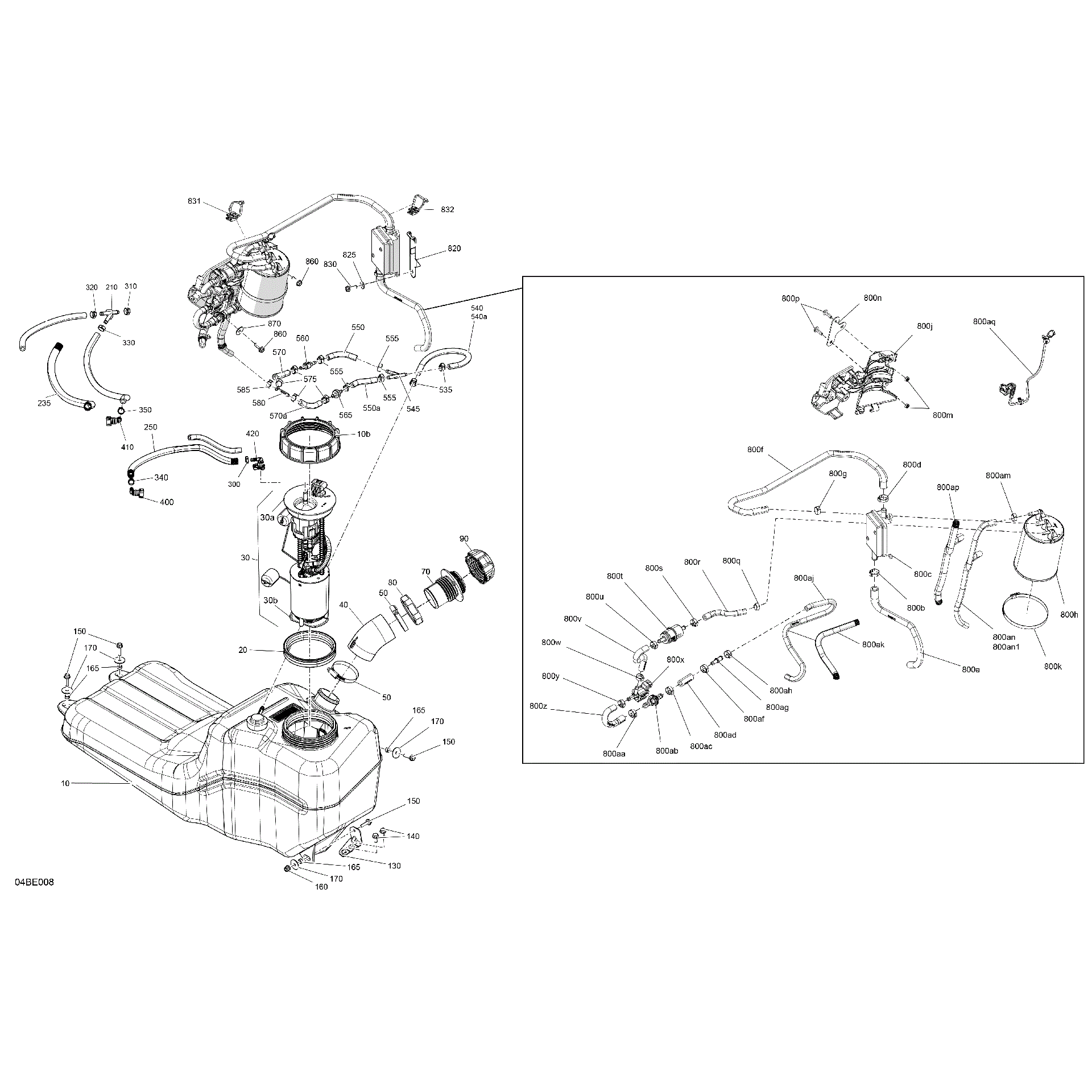 An Image of a Genuine Can-Am Parts Schematic Diagram showing the schematic - ENGINE - FUEL