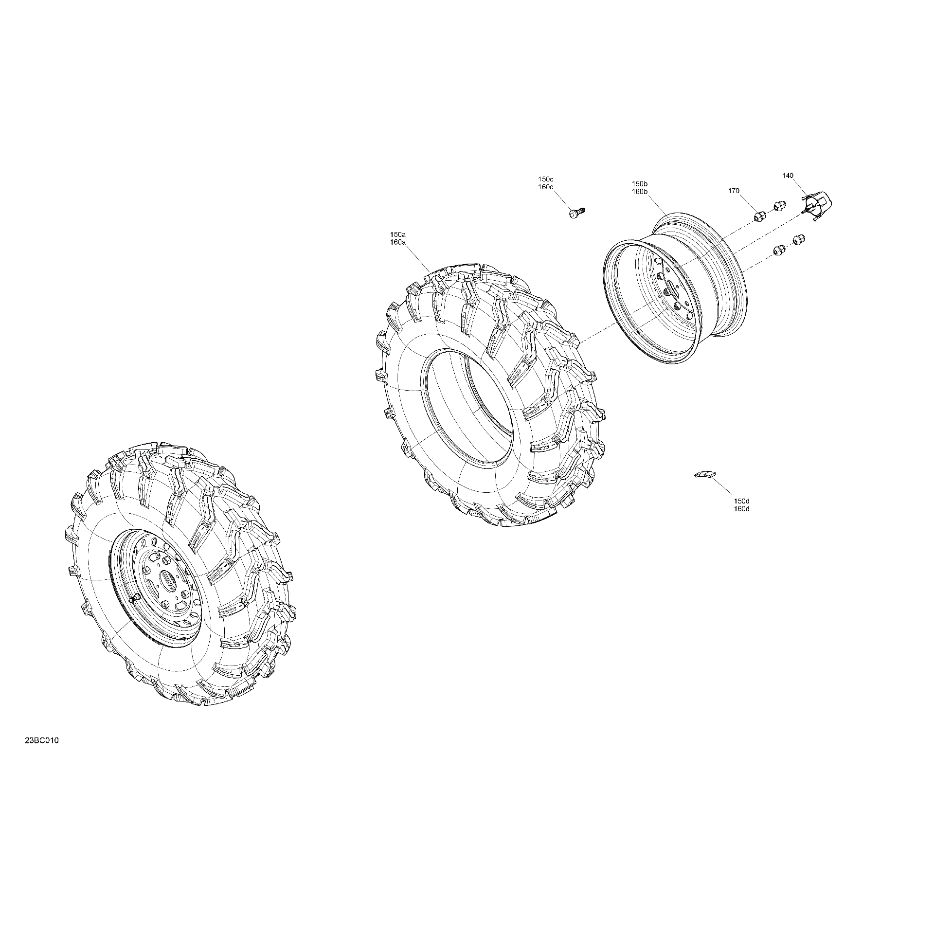 An Image of a Genuine Can-Am Parts Schematic Diagram showing the schematic - DRIVE - REAR WHEELS