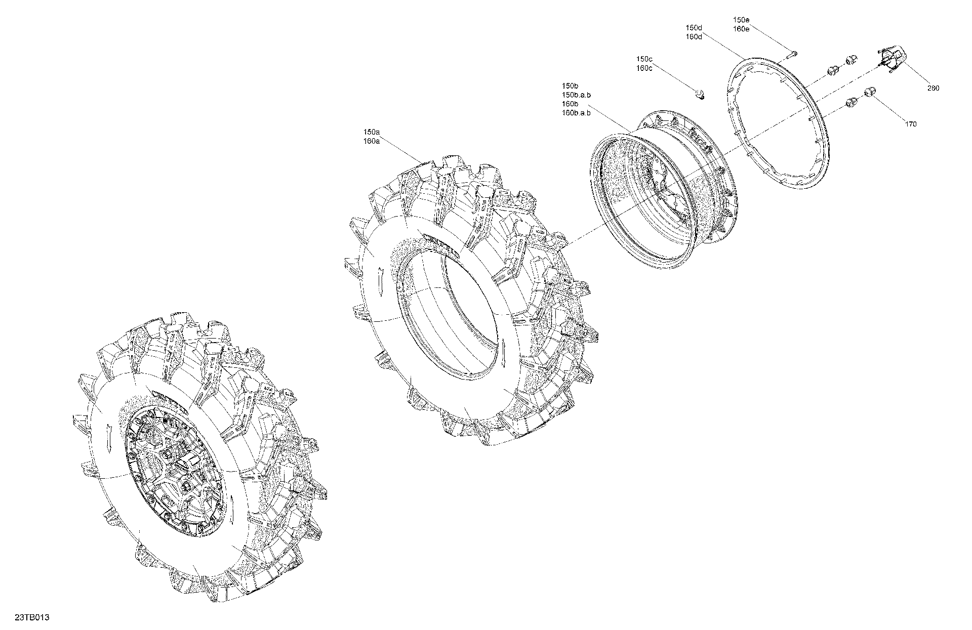 An Image of a Genuine Can-Am Parts Schematic Diagram showing the schematic - DRIVE - REAR WHEELS