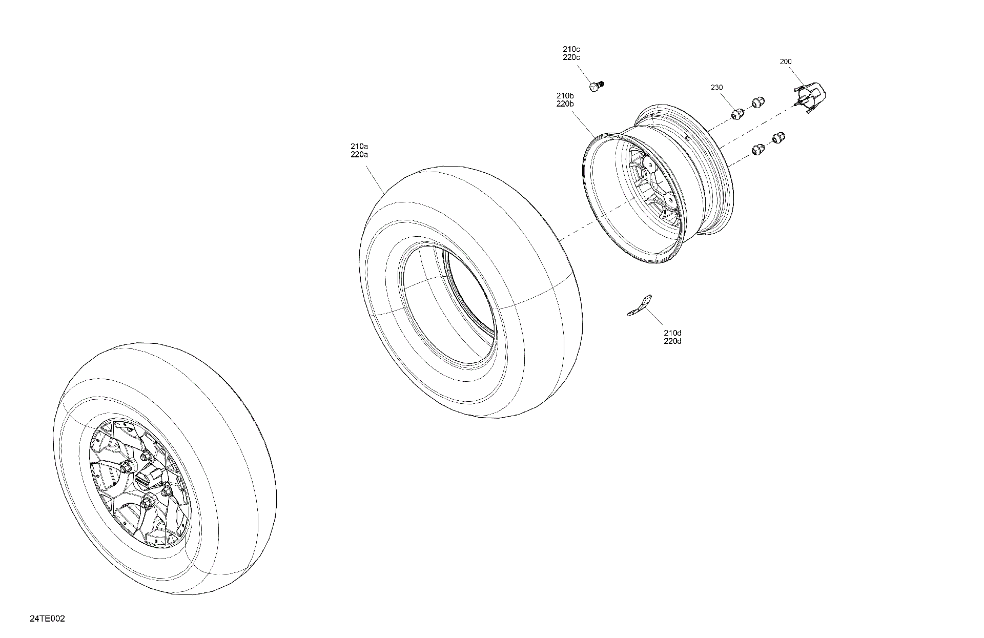 An Image of a Genuine Can-Am Parts Schematic Diagram showing the schematic - DRIVE - FRONT WHEELS