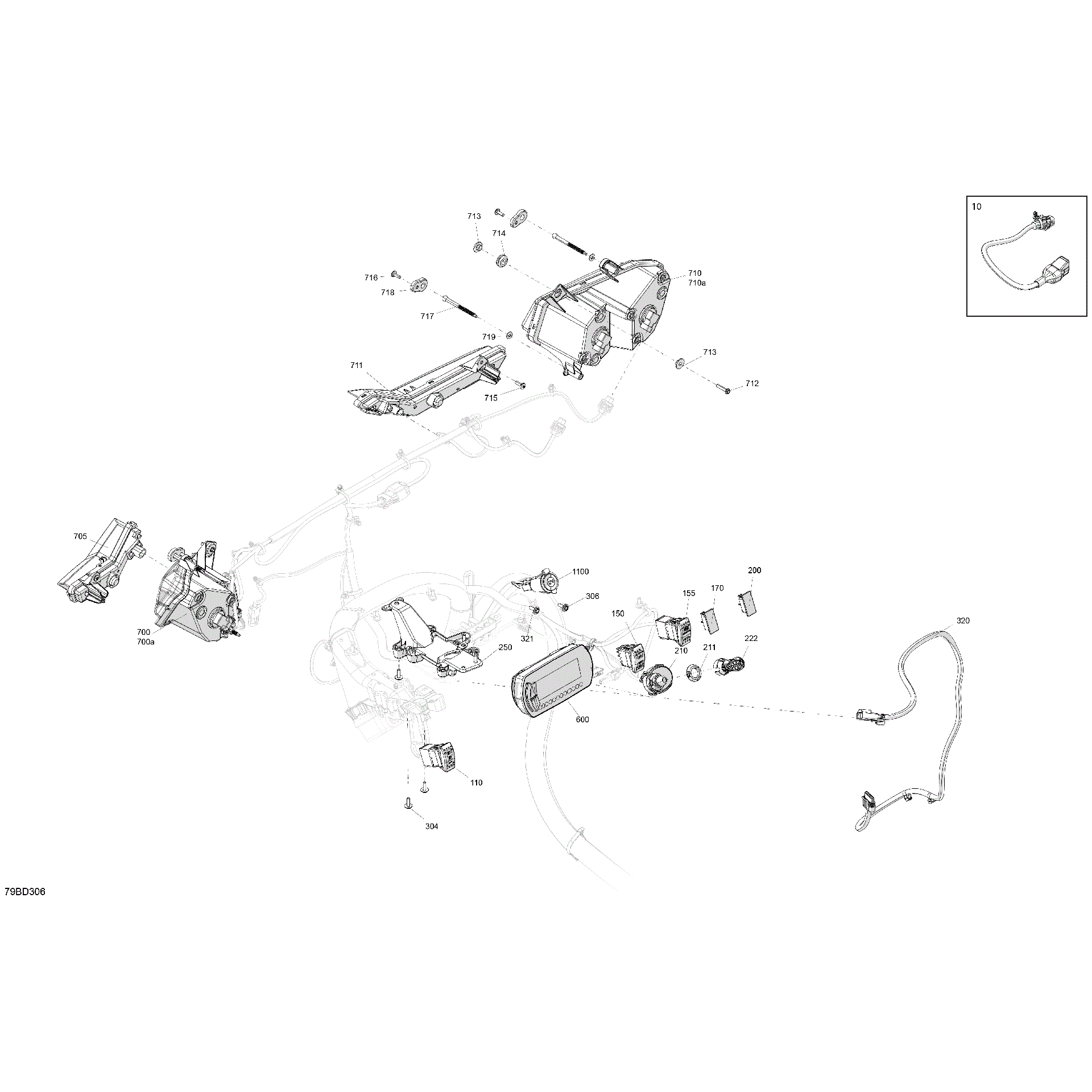 An Image of a Genuine Can-Am Parts Schematic Diagram showing the schematic - ELECTRIC - FRONT SECTION