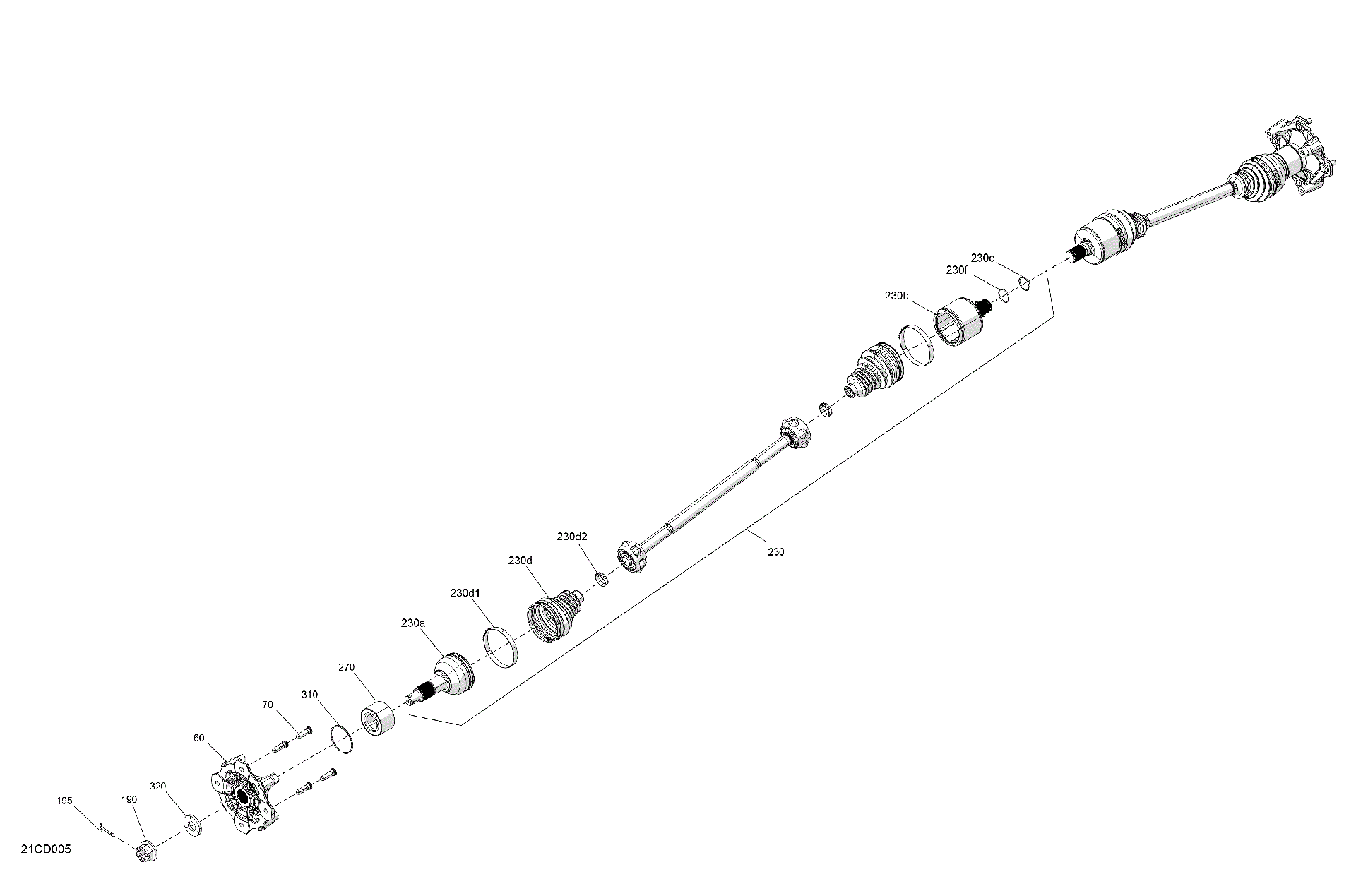 An Image of a Genuine Can-Am Parts Schematic Diagram showing the schematic - DRIVE - REAR - COMMON PARTS