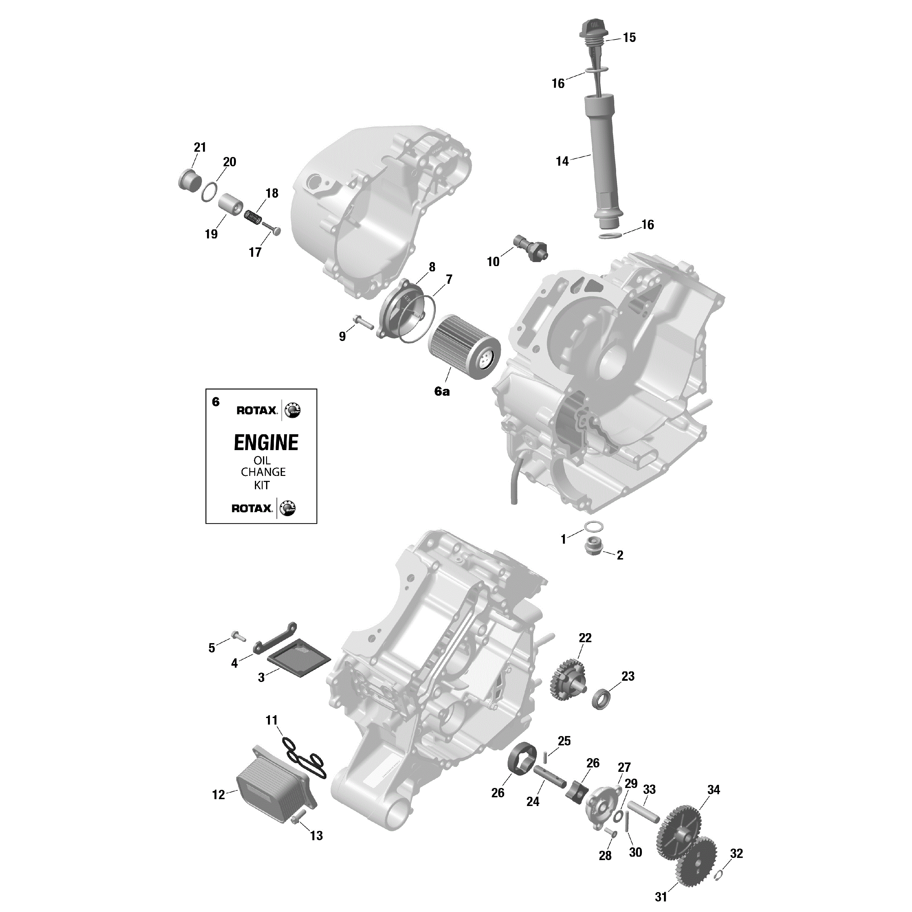 An Image of a Genuine Can-Am Parts Schematic Diagram showing the schematic - ROTAX - ENGINE LUBRICATION