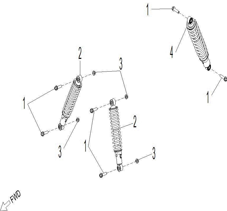 An Image of a Genuine Can-Am Parts Schematic Diagram showing the schematic - SUSPENSION - SUSPENSION 70 NORDIC TEAL