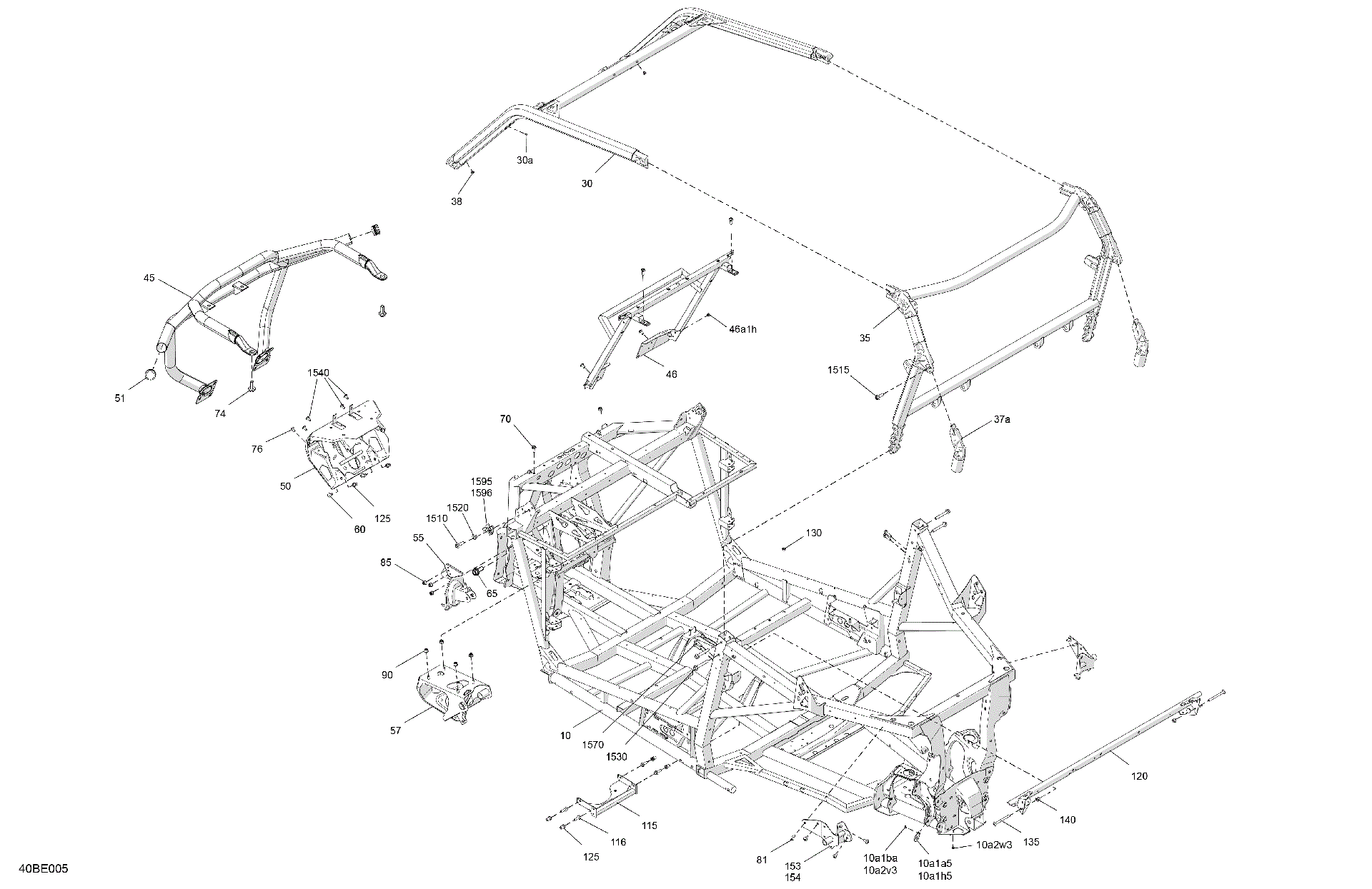 An Image of a Genuine Can-Am Parts Schematic Diagram showing the schematic - FRAME - SYSTEM