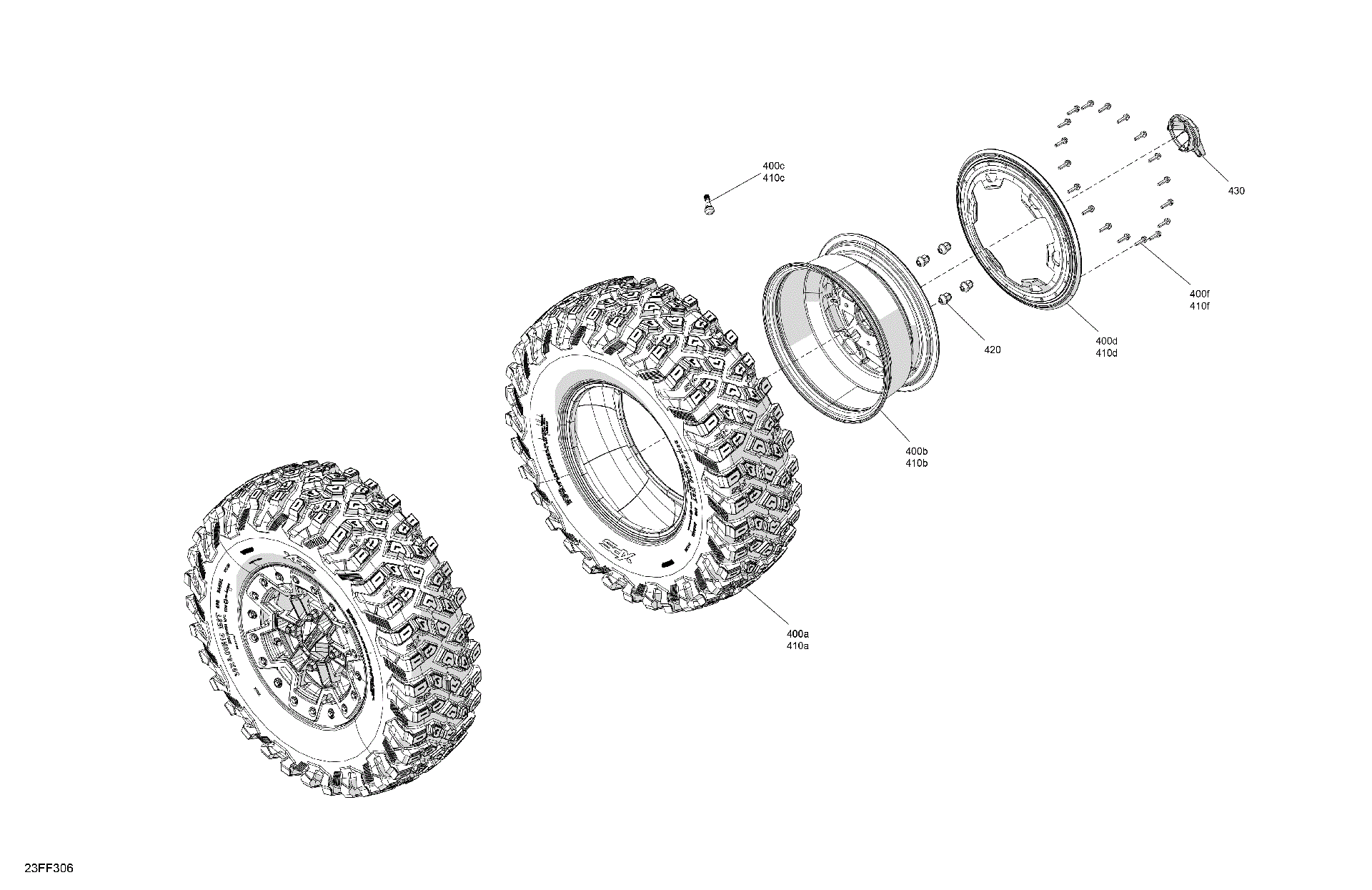 An Image of a Genuine Can-Am Parts Schematic Diagram showing the schematic - DRIVE - REAR WHEELS