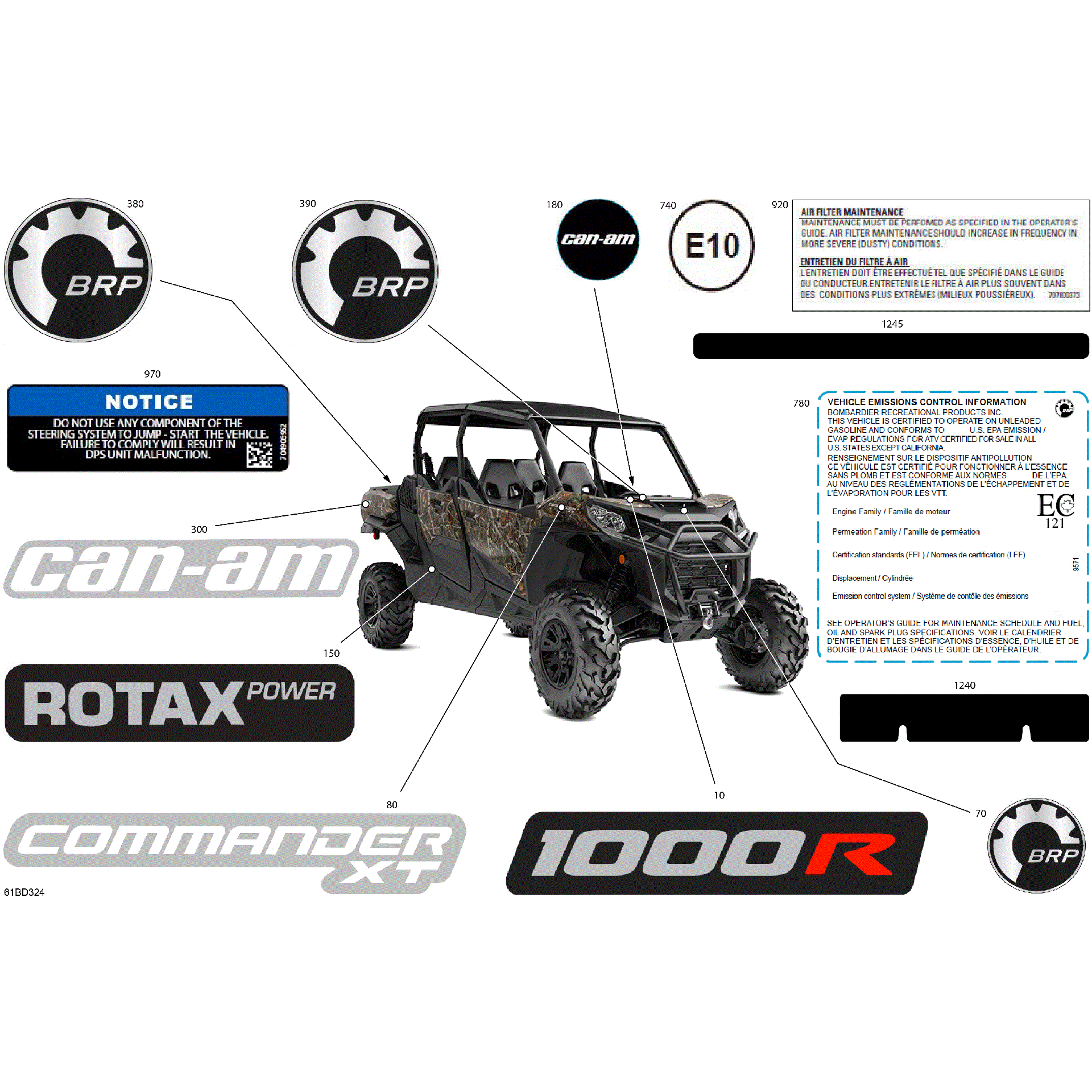 An Image of a Genuine Can-Am Parts Schematic Diagram showing the schematic - BODY - DECALS