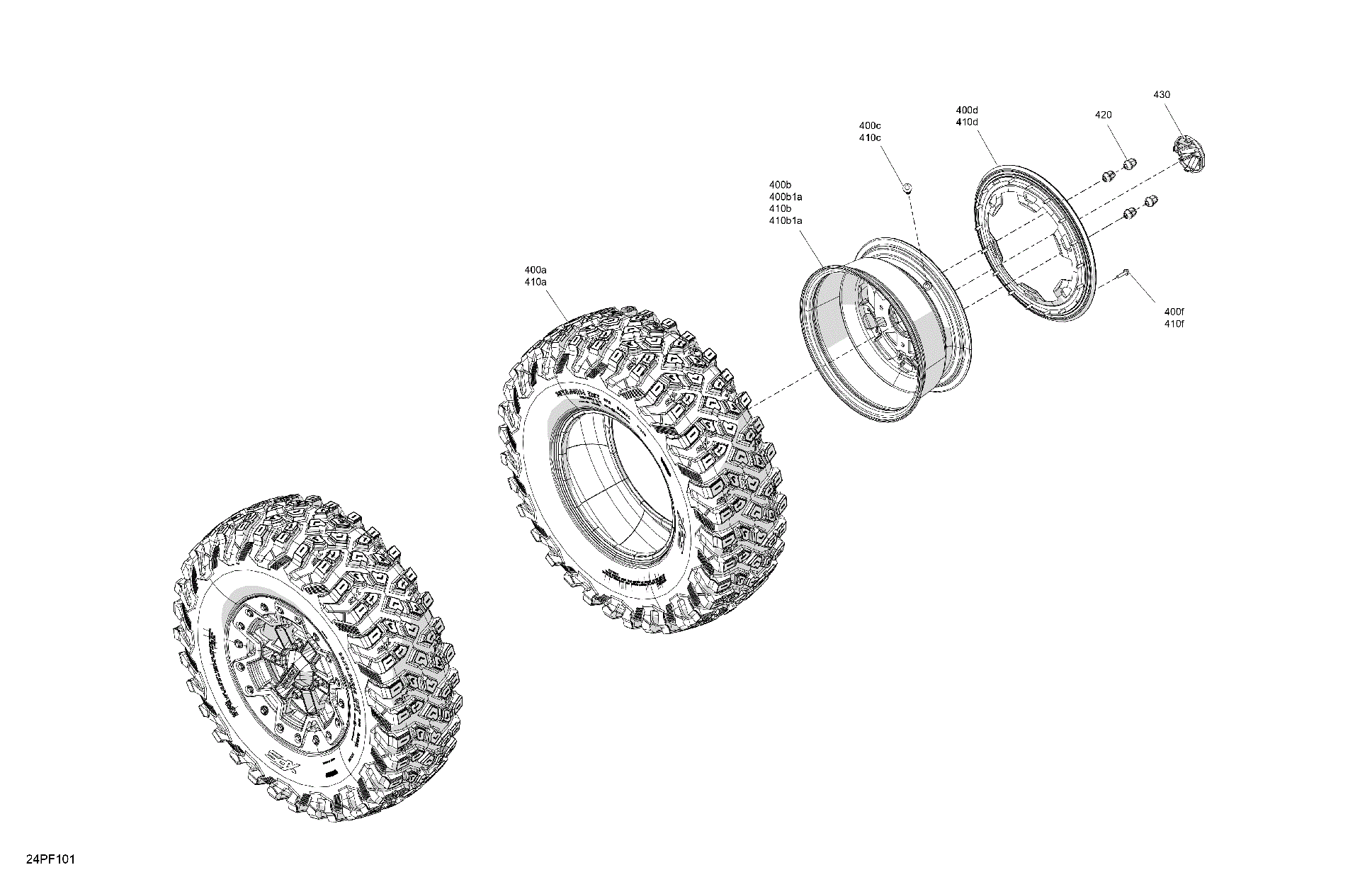An Image of a Genuine Can-Am Parts Schematic Diagram showing the schematic - DRIVE - FRONT WHEELS