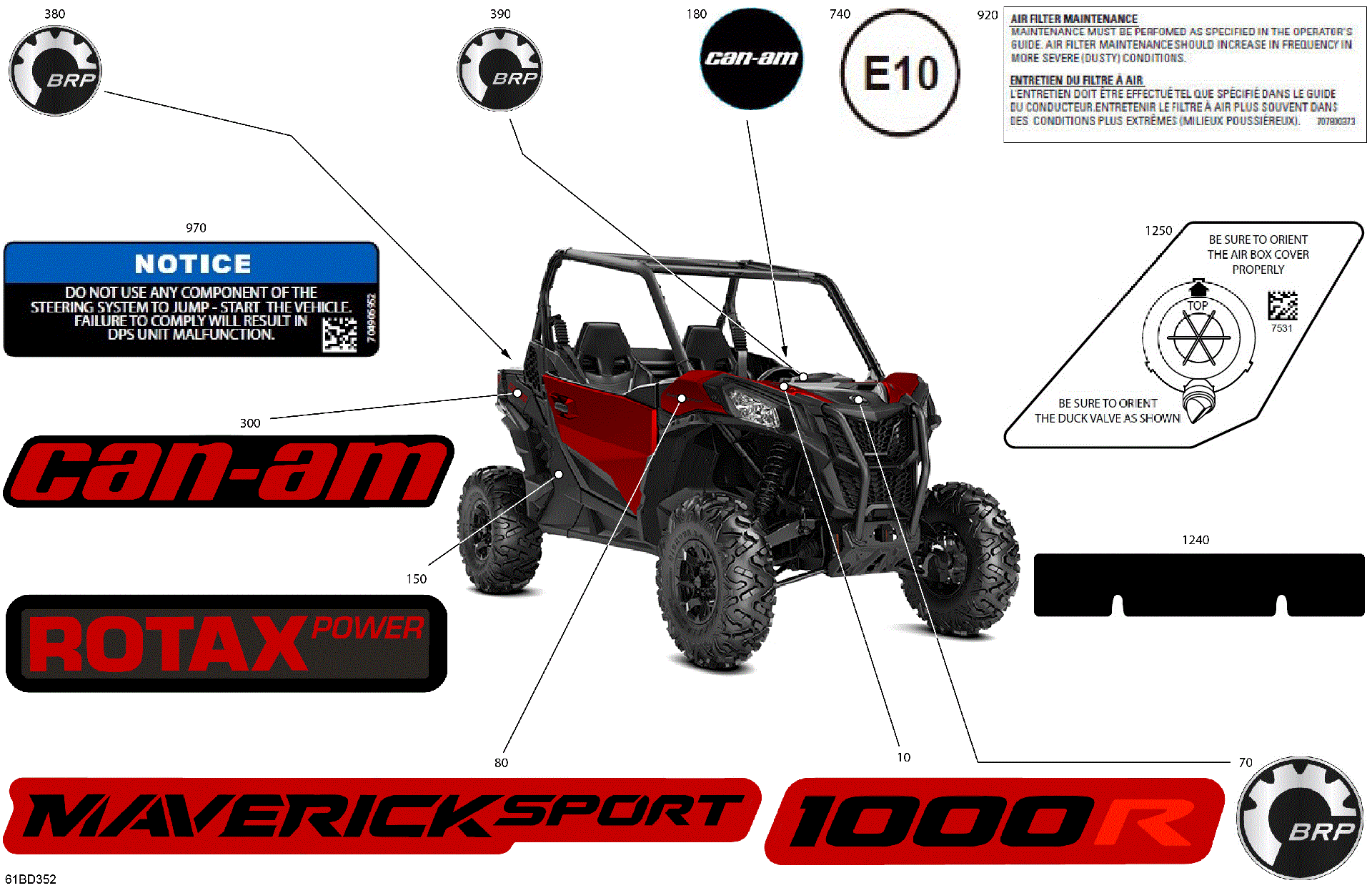 An Image of a Genuine Can-Am Parts Schematic Diagram showing the schematic - BODY - DECALS