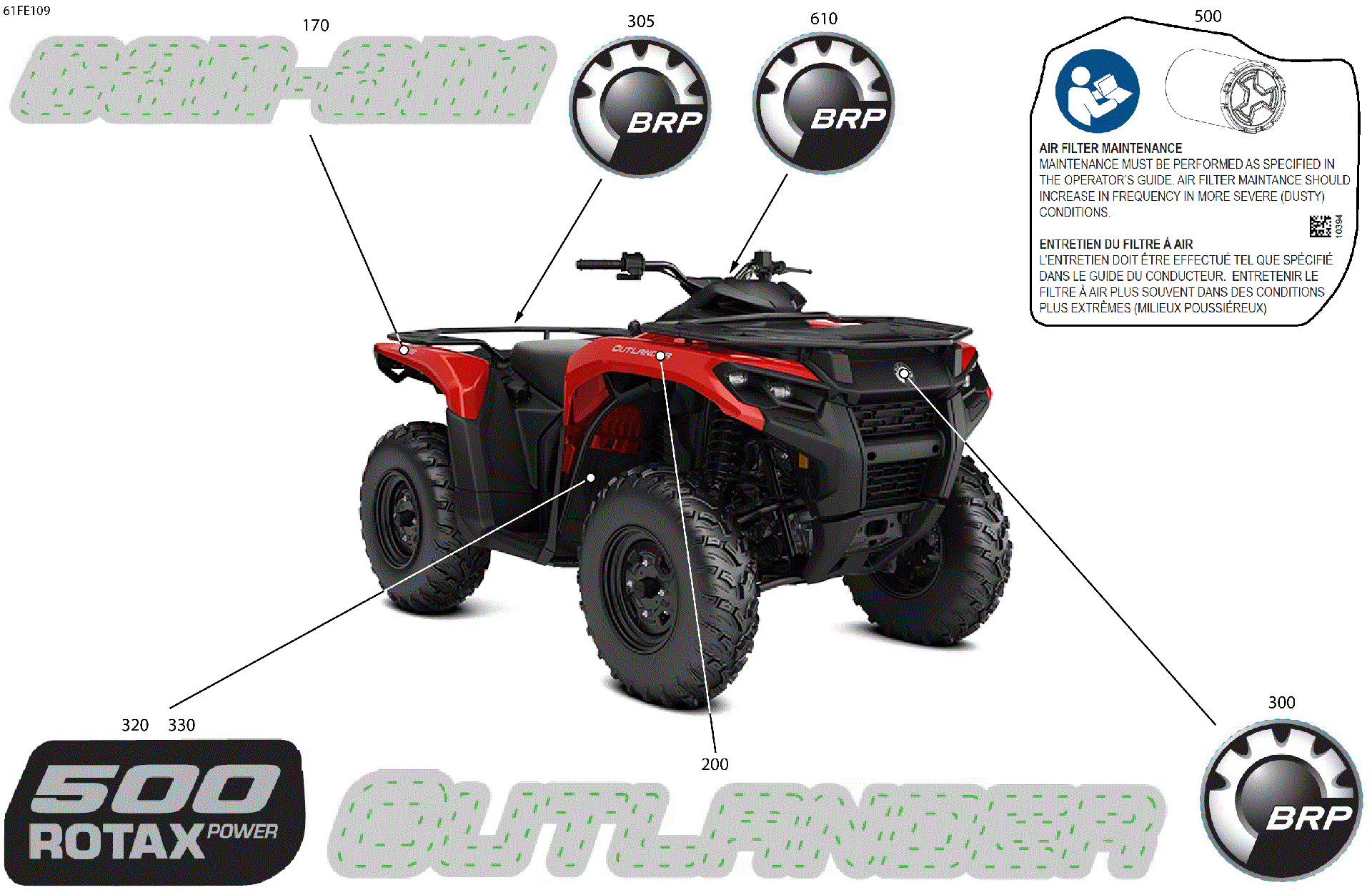 An Image of a Genuine Can-Am Parts Schematic Diagram showing the schematic - BODY - FEATURE DECALS