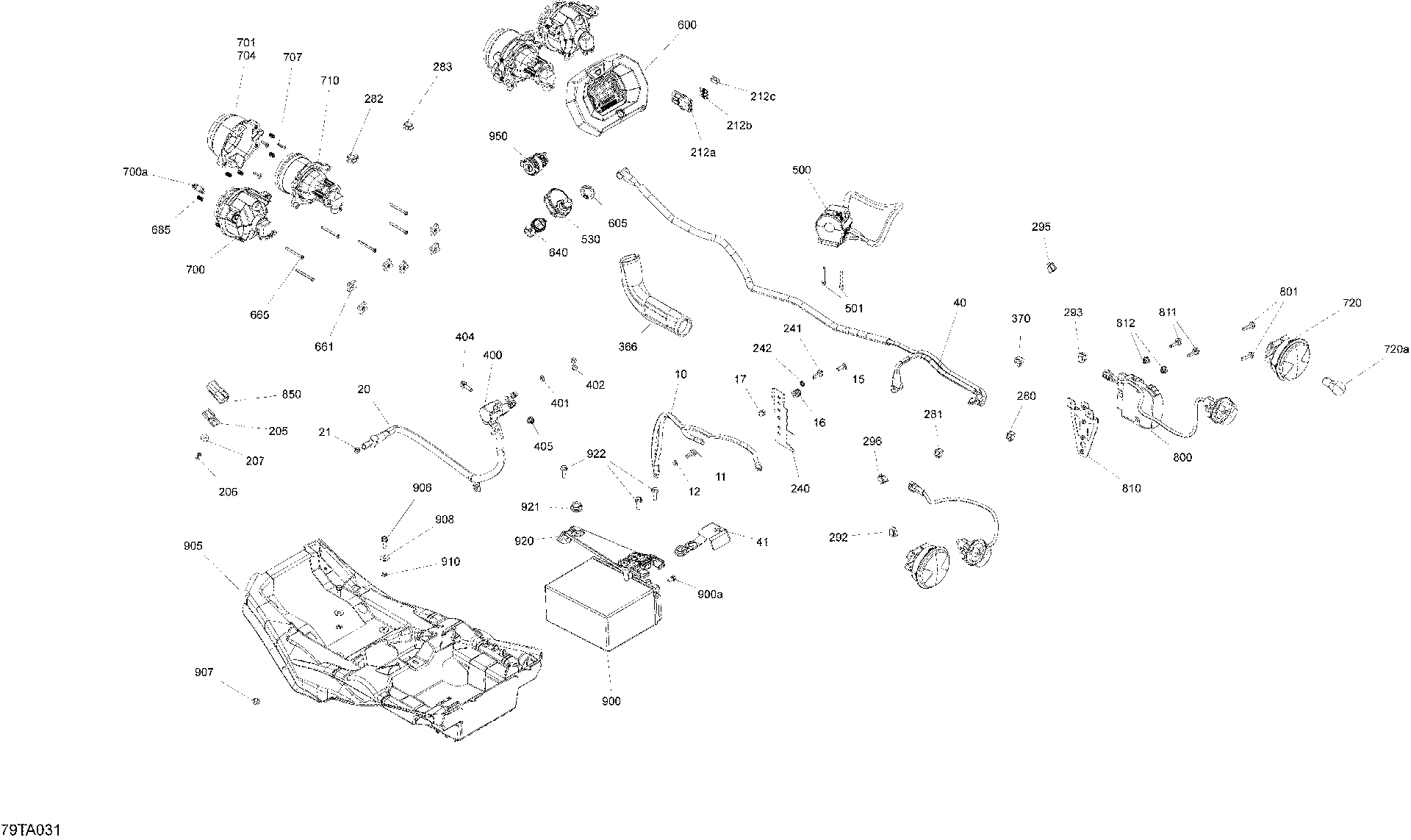 An Image of a Genuine Can-Am Parts Schematic Diagram showing the schematic - ELECTRIC - SYSTEM