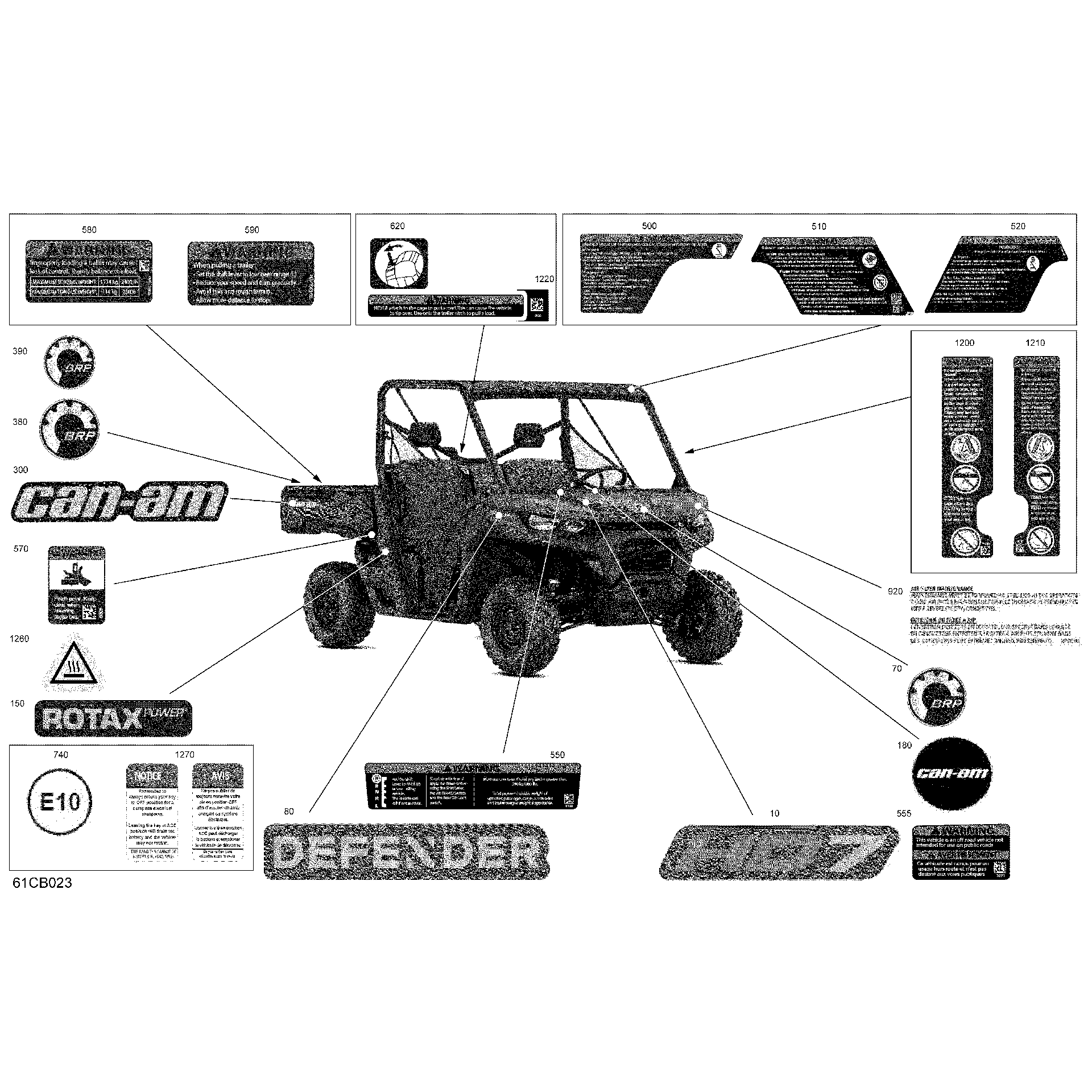 An Image of a Genuine Can-Am Parts Schematic Diagram showing the schematic - BODY - DECALS