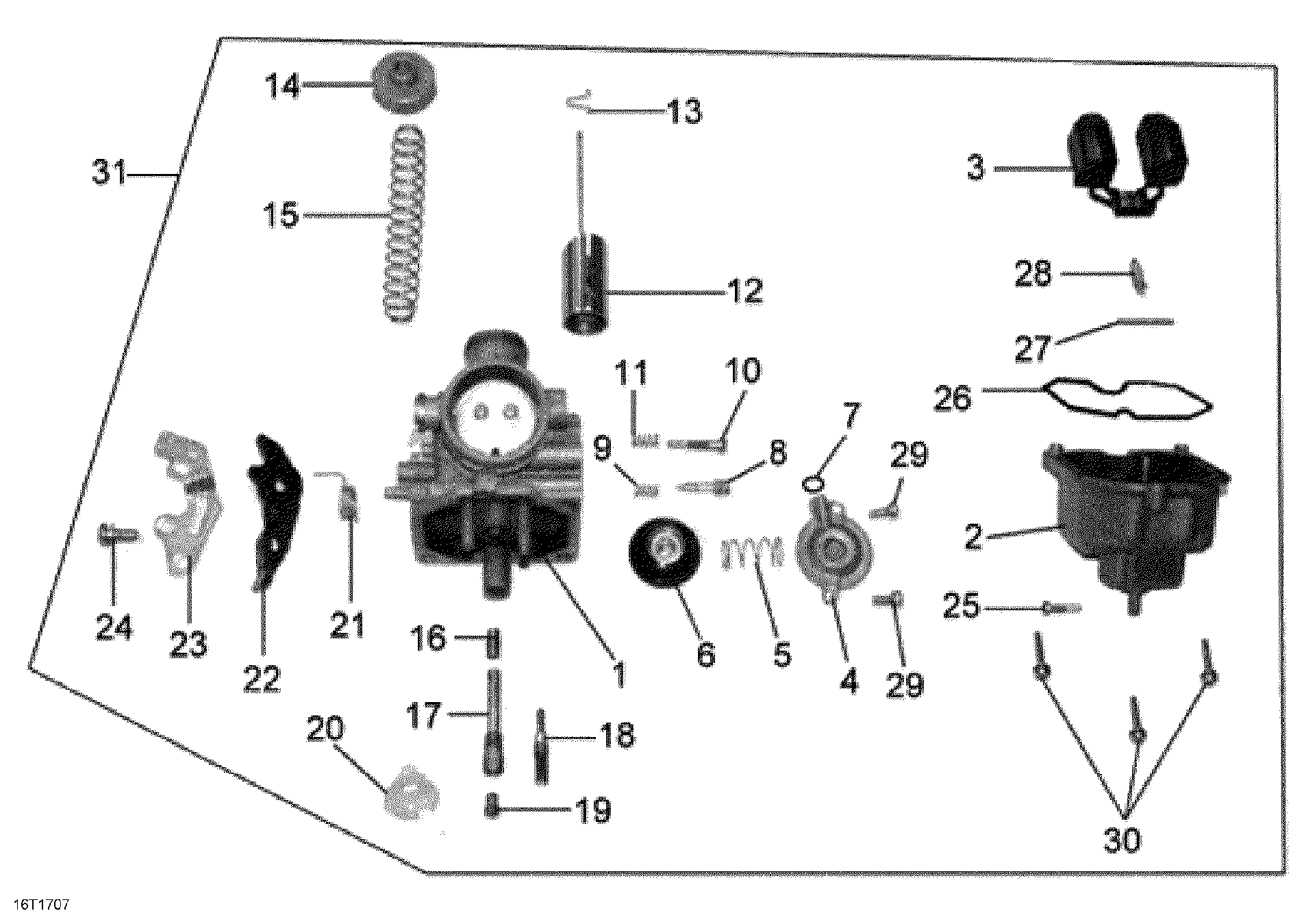 An Image of a Genuine Can-Am Parts Schematic Diagram showing the schematic - CARBURETOR