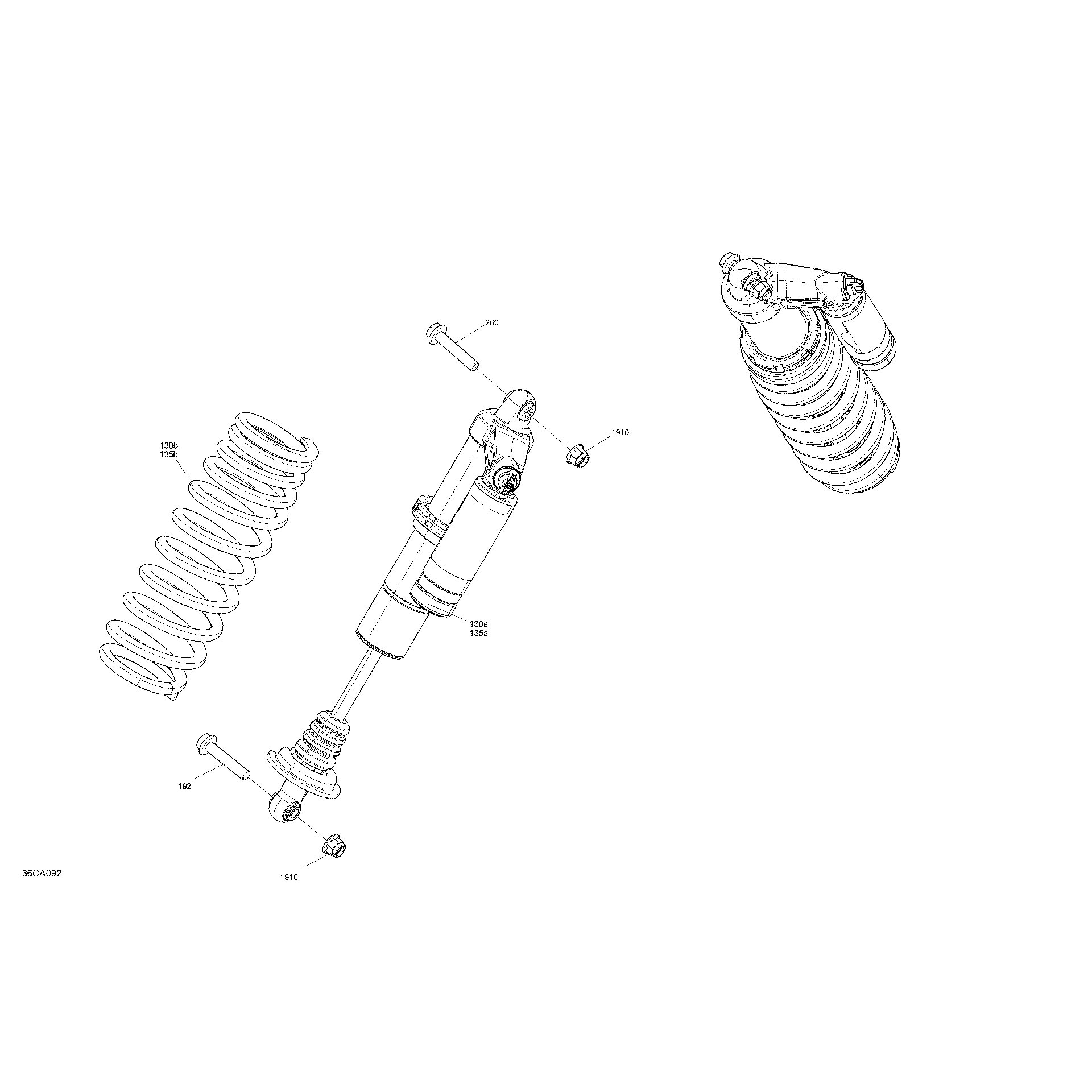 An Image of a Genuine Can-Am Parts Schematic Diagram showing the schematic - SUSPENSION - FRONT SHOCKS - X XC