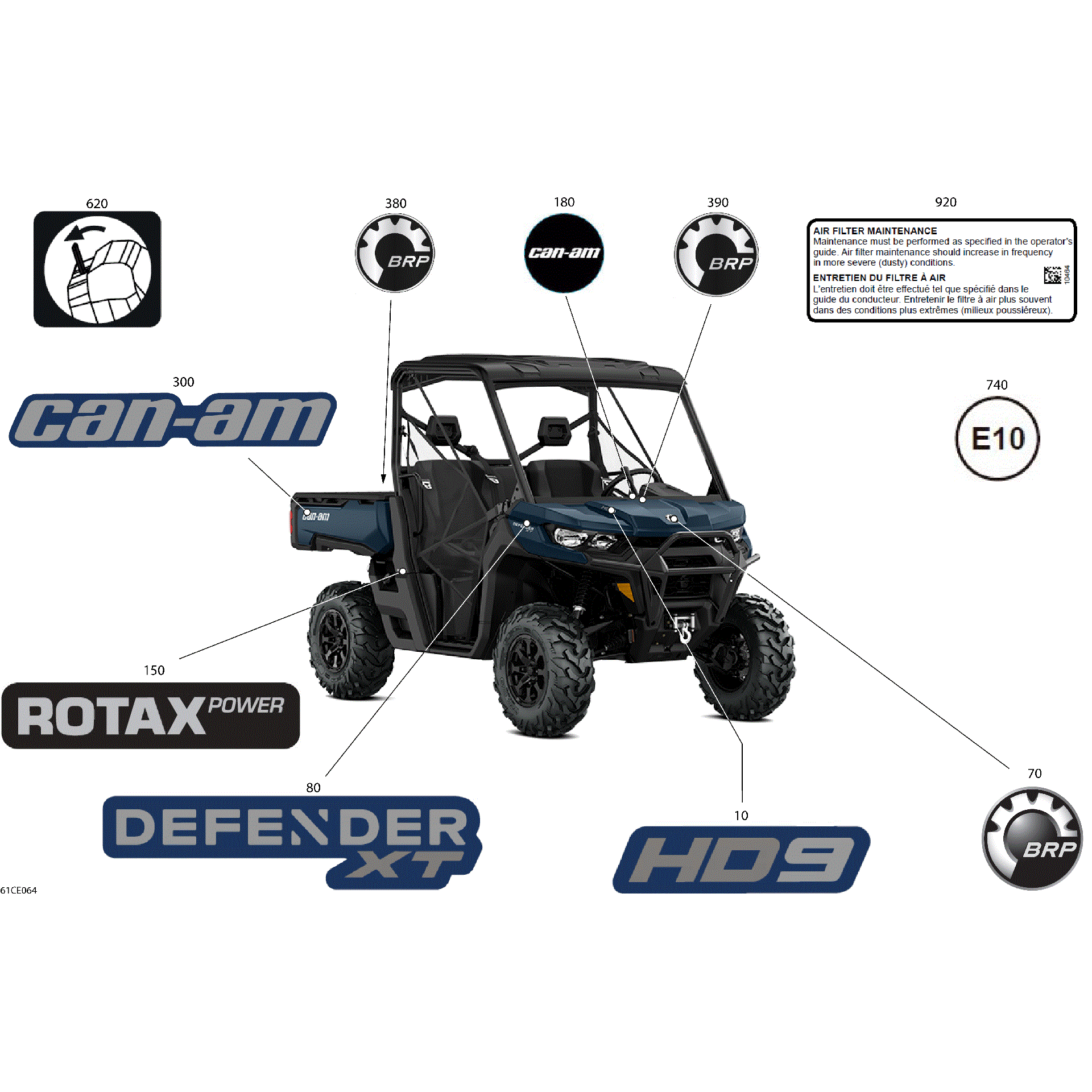 An Image of a Genuine Can-Am Parts Schematic Diagram showing the schematic - BODY - DECALS
