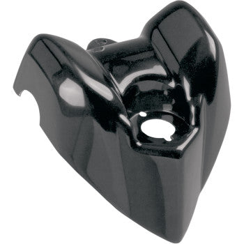 The Dash Cover Black by Maier features a glossy black finish with an angular design, smooth surface, and central mounting hole. Made from high-density polyethylene for durability and a precise fit on your motorcycle.
