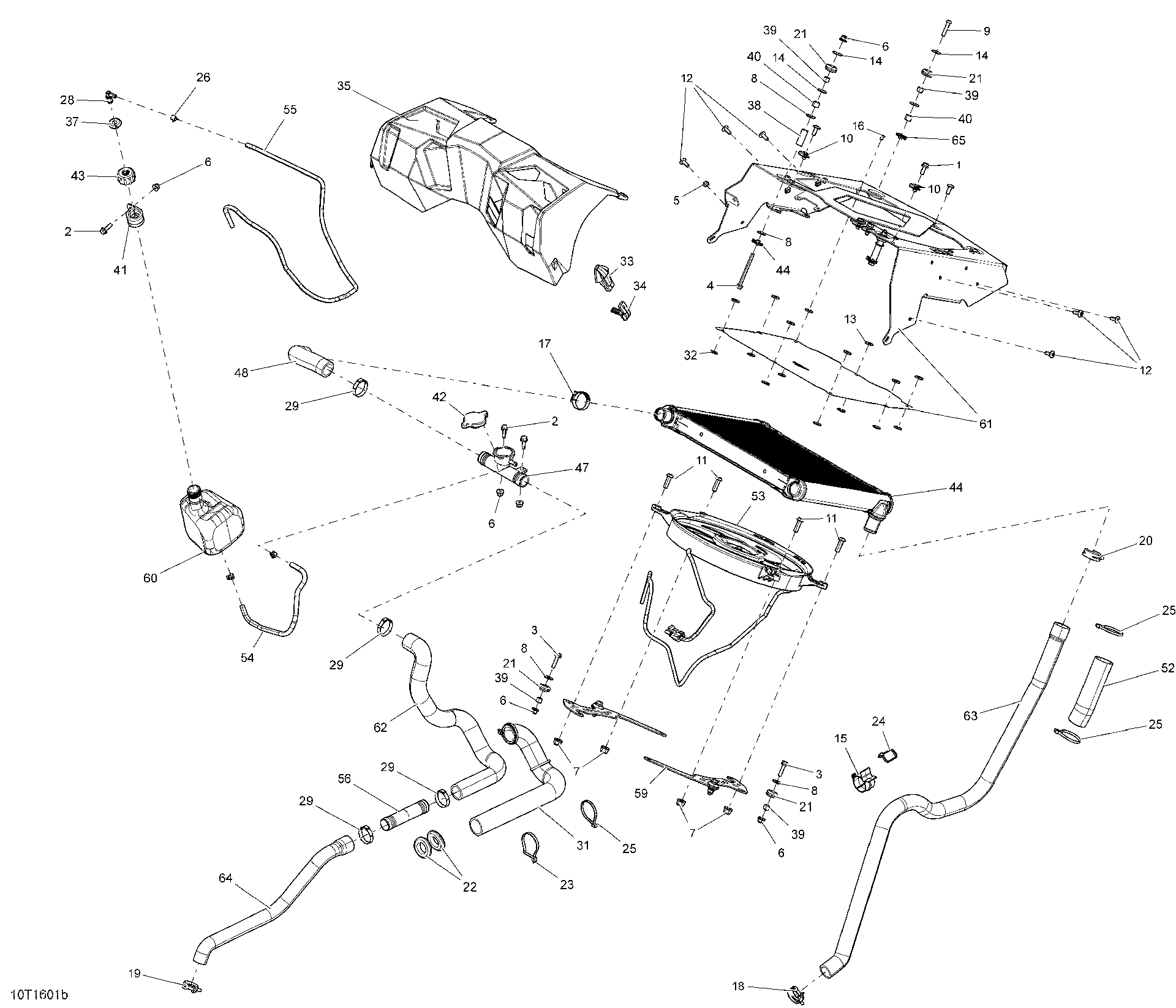 An Image of a Genuine Can-Am Parts Schematic Diagram showing the schematic - COOLING SYSTEM - X MR
