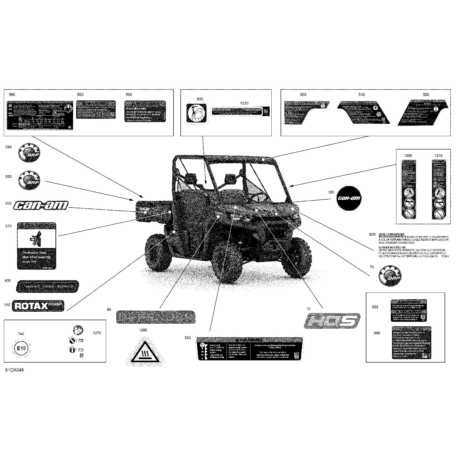 An Image of a Genuine Can-Am Parts Schematic Diagram showing the schematic - BODY - DECALS - DPS